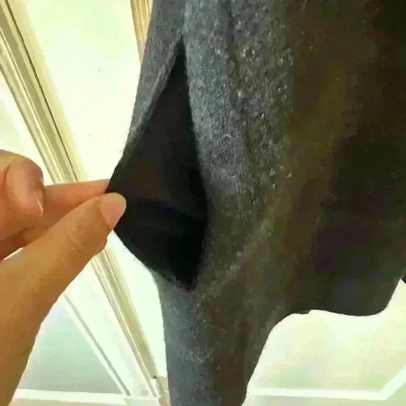 Eileen Fisher 100% wool Plaid Sweater Jacket Safety Pin Closure Detail  size XS - Picture 7 of 7